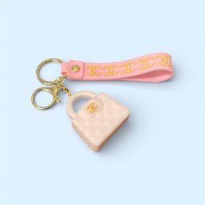 Chic Pink and Gold Keychain Wristlet